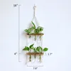 花瓶クリエイティブソリッドウッド水耕栽培テストチューブガラス壁吊り装飾花瓶の家庭植物コンテナ221108