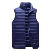 Men's Vests Men Down Vest Without Sleeves Winter Mens Sleeveless Jacket Coats Fashion Male Padded Thicken Waistcoats