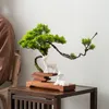 Flores decorativas de estilo chinês visitante zen visitante criativo Design de desktop artigos de mobiliário Decoração de sala Plantas artificiais para casa