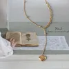 Pendentif Colliers Yun Ruo 18K Gold Couleur Vintage Coeur Collier Collier Femme Bijoux Mode Titanium Acier Accessoire Pas Changer