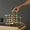 Candle Holders Molecular Structure Metal Holder Nordic Gold stick Centerpiece Living Room Decoration Gift home decore candelabra 221108
