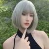 ヘアレースウィッグネットレッドファッションボボショートストレートヘアウィッグセット