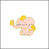 Broches Broches Mignon Kawaii Éléphant Broches Pin Pour Femmes Mode Robe Manteau Chemise Demin Métal Drôle Broche Broches Badges Sac À Dos Gi Dh7F9