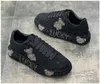 YENI Erkekler nakış kafatası Ayakkabı Moda siyah Altın Rahat Daireler erkek Tasarımcı Elbise Ayakkabı Payetli Loafer'lar Erkek Platformu Sürüş Ayakkabısı 38-44