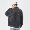 Мужские куртки 2022 Осенняя тренд Хай -стрит большая карманная джинсовая куртка мода повседневная корейская корейская хараджуку хлопок