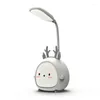 Lampade da tavolo Cartoon Deer Ricarica USB Batteria Lampada da tavolo a LED Protezione degli occhi per bambini Lettura Luce notturna Regalo creativo