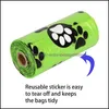 Autres fournitures pour chiens Sac biodégradable pour crottes de chien 13 x 9 pouces 12 rouleaux 16 rouleaux 20 rouleaux Sacs à déchets avec distributeur Drop Delivery Home Garde Dhari