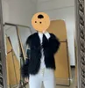 여자 모피 캔 트래스트 깅엄 패치 재활용 허조 보통 코트 추상 동물 호랑이 표범 패턴 격자 무늬 램프 우울 트위드 짧은 재킷