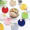 Table Mats Round Insulated Placemat INS Small Flower Mat Cotton Thread Woven Rope Bowl Simple Plate