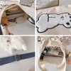 イブニングバッグ女性かわいいベアショルダーバッグシンプルなキャンバスハンドバッグトート刺繍デザインブック布布生地女性のためのショッピング