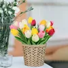 Decorative Flowers Artificial Flower Tulip Bouquet 10 Pcs Fake Suitable For Home Garden Office Wedding Party Floral Decoration