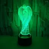 Nachtlichten Angel 3D Licht kleurrijke LED Creative USB Acryl Tafellamp Desklampen Slaapkamer Huisdecoratie Kindercadeaus