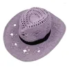 Berets Fashion Sun Visor Hat Western Cowgirl Składana kowbojska słomka dla mężczyzn dla kobiet ogrodnictwo na świeżym powietrzu R7RF
