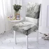 Chaise couvre fleurs et feuilles vertes paysage dîner Table chaises siège Spandex couverture banc fournitures de fête en gros