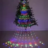 9x2M décorations de noël étoiles chaîne lumière LED cascade arbre fée lumières avec Top étoile décor extérieur guirlande lumineuse