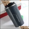 Commuter Travel Mugs Stainless Steel Coffee Cup Double Layer Thermos Mug Leak Proof 380Ml 510Ml Travel Drop Delivery Home Garden H Dhba1