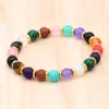 Strand Women Fashion White Opal Stone Armband Stretch Elastic Colorful Brown / Bule Sand Expanderbara repsmycken för GB016