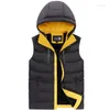 Männer Westen 2022 Winter Ärmellose Männer Jacke Mode Paare Weste Warme Hoodies Mantel Outwear Kleidung Weste Plus Größe 4XL MY499