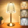 Table Lamps Creative LED Crystal Home Decor Light Wedding El Restaurant Reflect Night USB Rechargeable Bedroom Desk Lamp