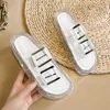 Newest Fashion summer beach shoes rubber jelly slipper men women sandals flat non-slip buckle transparent crystal slippers size 35-45