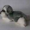 Kawaii Schnauzer Dog Cuddle Mini Soft Simulation Kids Cuddly Toy For Ldren Söta foto Props Baby Birthday Present J220729