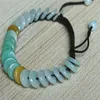 Strand Multi Color Natural A JADE Jadeite Bead Circle Donut Bracelet Bangle 9MM