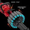 Manual Gatling Toy Gun Eva Soft Bullet Weapon Blaster Airsoft Shooting Model med Bullet Chain for Boys Adults Kids Birthday Presents