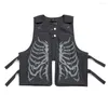 Men's Vests Work Skeleton Printed Men Vest Techwear Dark Style Streetwear Sleeveless 2023 Designer Clothes Summer 2A3203