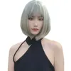 ヘアレースウィッグネットレッドファッションボボショートストレートヘアウィッグセット