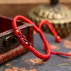 Urok bransoletki 8 mm ręcznie wykonana chińska bransoletka czerwona czarna sznur DIY Naturalne agaty koraliki dla kobiet prezent regulowany długość