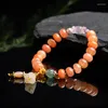 Strand Natural Topaz Gold Silk Jade Abacus Bead Bracelet Jewelry Gift Certificate