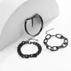 Pulseras de encanto 3 unids / set Cadenas de chapado negro gótico Conjunto para mujeres Hombres Brazaletes Cadena de muñeca femenina Joyería punk