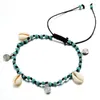 Anklets Bohemian Spiral Turquoises Shell Women Vintage Adjustable Woven Rope Bracelet On Leg Beaded Anklet Ankle Boho Jewelry