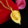 Anhänger Halsketten Hallo Vintage nicht verblassen 24 Karat Gold Buddha Kopf Halskette für Freundin Frauen Schmuck mit Kette Choker Geburtstagsgeschenk Party