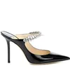 Weinrote schwarze Samt-Eissandalen Sexy spitze Kristallriemen-High-Heels Muller-Schuhe Damenkleid Party Hochzeit Braut Geschenkbox EU35-43