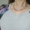 Choker Punk Necklace For Women Girls Vintage Gothic Pearl Hollow Heart Pendant Splicing Fashion Y2K Jewelry Gifts