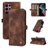 Étuis de téléphone portefeuille pour Samsung Galaxy S22 S21 S20 Note20 Ultra Note10 Plus Boucle latérale Carte externe Couleur unie PU Cuir Flip Kickstand Cover Case avec fentes pour cartes