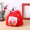 Sacs de soirée Sac fourre-tout de poche de cordon de Noël Sac mignon poupée forme bonbons cadeau année stockage décoration flanelle