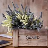 Flores decorativas 1pc Spike de trigo Setaria de lavanda planta artificial para adorno floral de la casa Tienda de bodas Decoración Flor falsa