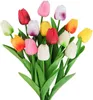 Decorative Flowers Artificial Flower Tulip Bouquet 10 Pcs Fake Suitable For Home Garden Office Wedding Party Floral Decoration