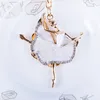 Rigiane Ballet Girl Cartoon Keychain Pendant Pending Allant Sag Car Jewelry Keychains Accessoires Diamond Creative Gift