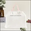 Borse da imballaggio Eva Dstring Bag Ristorante Abbigliamento in plastica imballato da asporto con manico Negozio Pacchetto Custodia Drop Delivery Office School Dhukf