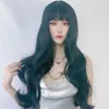 Perruques en dentelle de cheveux Japon et Corée du Sud Air Bangs Big Wav Cheveux longs bouclés Grand-mère Gris Perruque d'animation bidimensionnelle