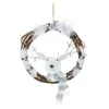 Decorazioni natalizie Modern Xmas Hanging Wreath Scarf Design Elk Rattan Circle Aspetto realistico Puntelli festivi Finestra del centro commerciale