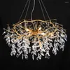 Ljuskronor ljuskrona belysning Luster Crystal Lamp Gold Branch Lamparas Modernas Salones El Grandes Modern LED