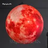 Gepersonaliseerde grote verlichting opblaasbare maan ballon led zonnestelsel Planet Red Air Blow Up Super Moon for Party Event and Music Festival Decoratie