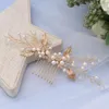 Headpieces zilveren kleur tiara haarkammen voor vrouwen bruid parel kristal kopstuk bruiloft accessoires bruids sieraden