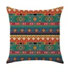 Poduszka zielona i pomarańczowa geometryczna Cover Aztec Ethnic Południowo -Zachodnie Domowe Dekor Decor Case 45x45cm