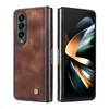 Portfel Połączenia telefoniczne dla Samsung Galaxy Z Fold 4/3 Skin-Seling Solid Kolor PU Skórzany okładka z gniazdami karty