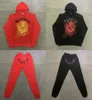 23gg Designer Spider 555 Hoodie Tracksuit Jacket Spi5er 555 Fashion Streetwear Printed Men's and Women's Par's tr￶ja Hoody Trend Red